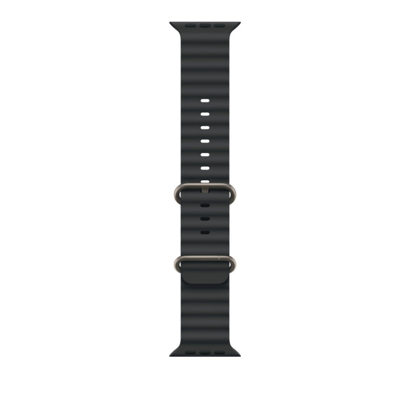 49mm Black Ocean Band - Natural Titanium Finish