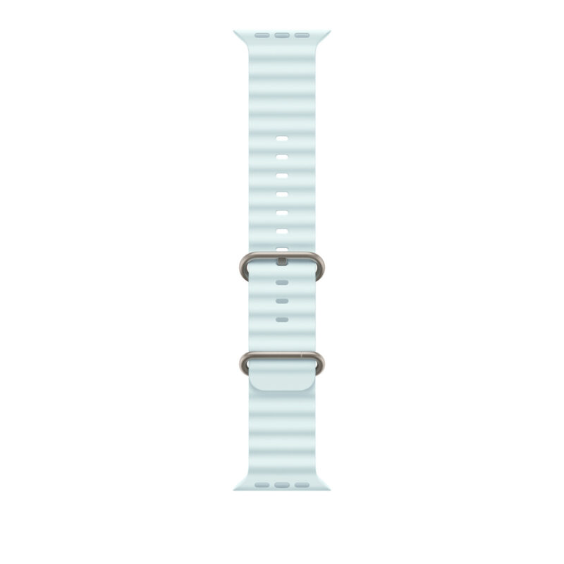 49mm Ice Blue Ocean Band - Natural Titanium Finish